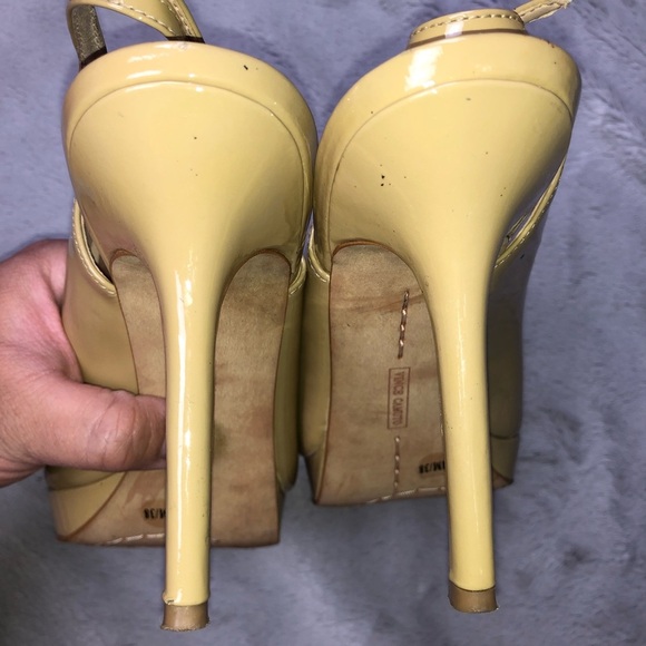 Vince Camuto Nude Patent Slingback Heels - Picture 4 of 10